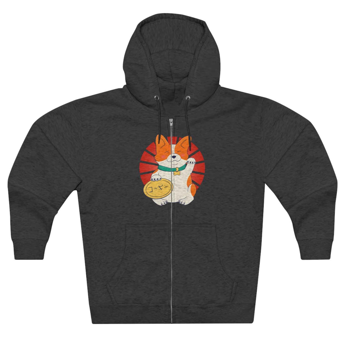 Full Zip Hoodie - Unisex - Maneki corgi