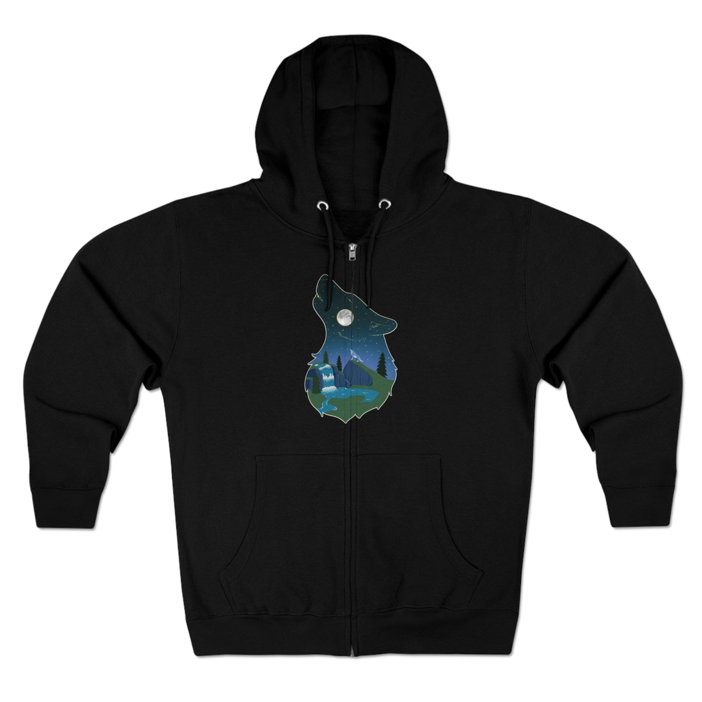 Full Zip Hoodie - Unisex - Wolf Constellation