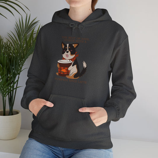 Hoodie - Unisex - Pumpkin spice corgi