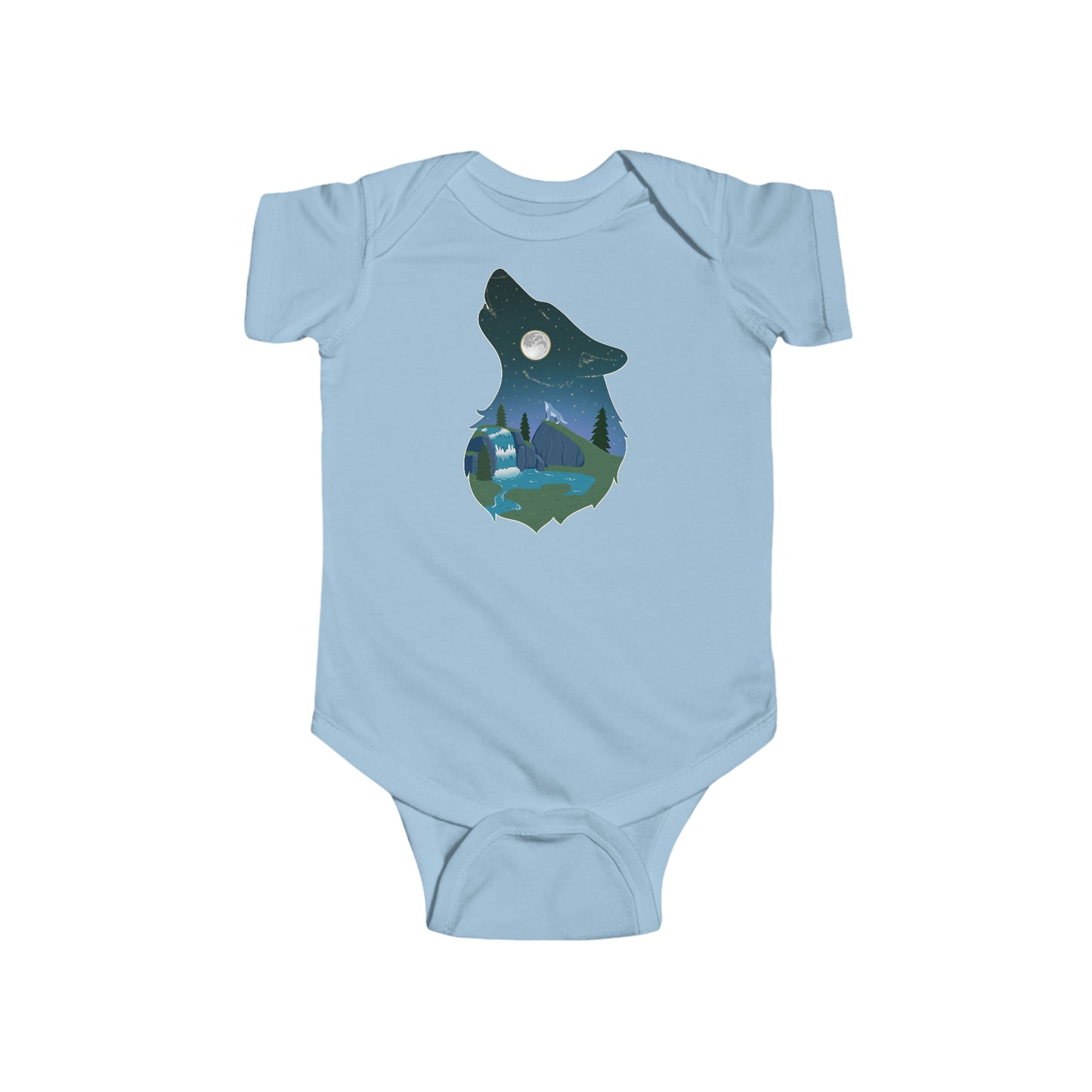 Short-sleeved onesie - wolf constellation