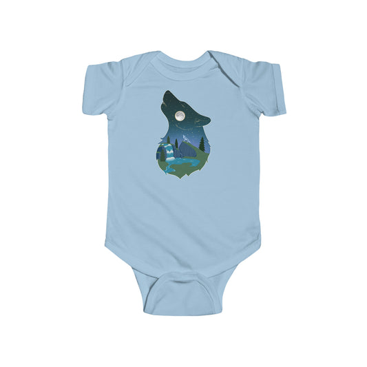 Short-sleeved onesie - wolf constellation