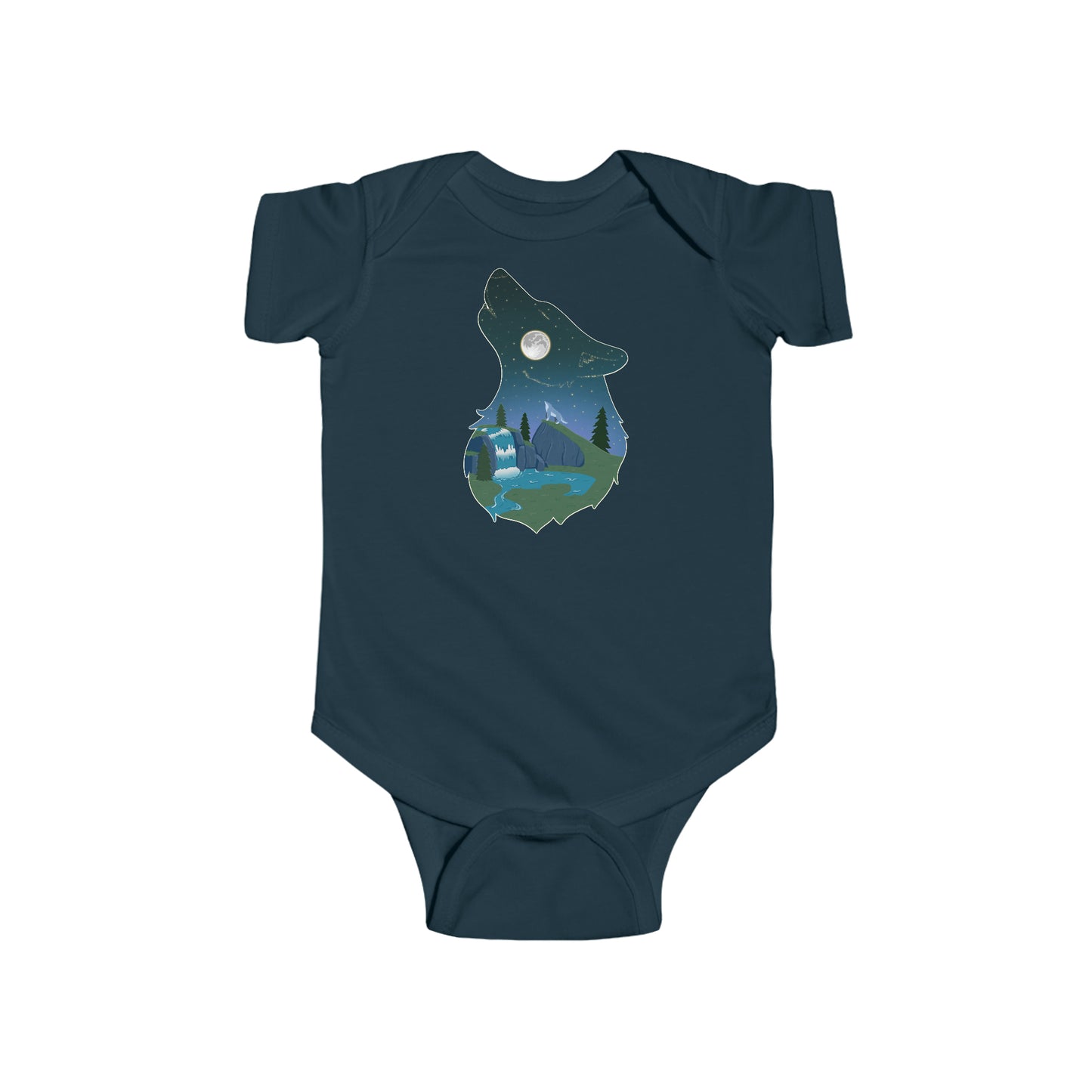 Short-sleeved onesie - wolf constellation