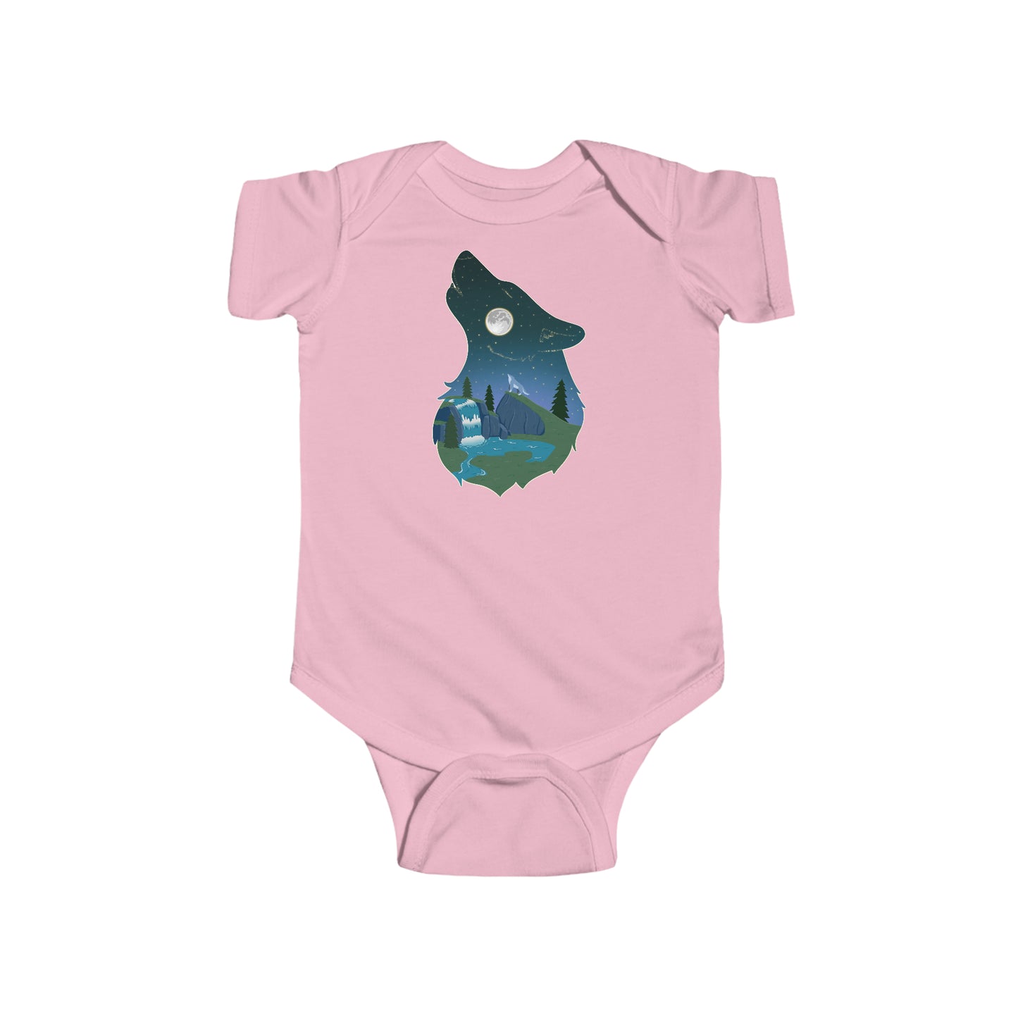 Short-sleeved onesie - wolf constellation