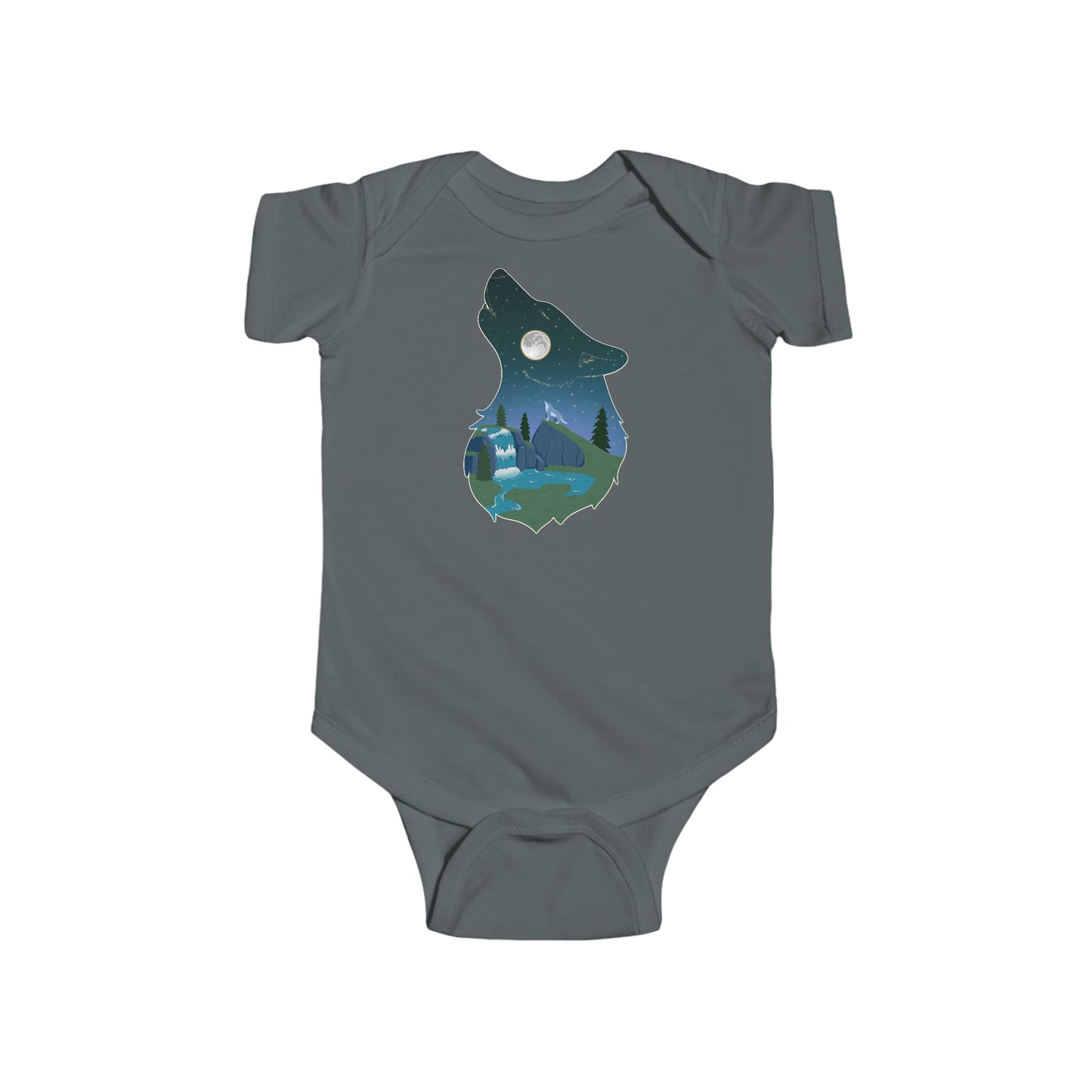 Short-sleeved onesie - wolf constellation