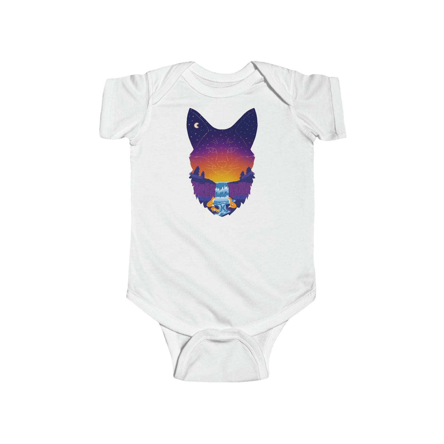 Short-sleeved onesie - Fox constellation