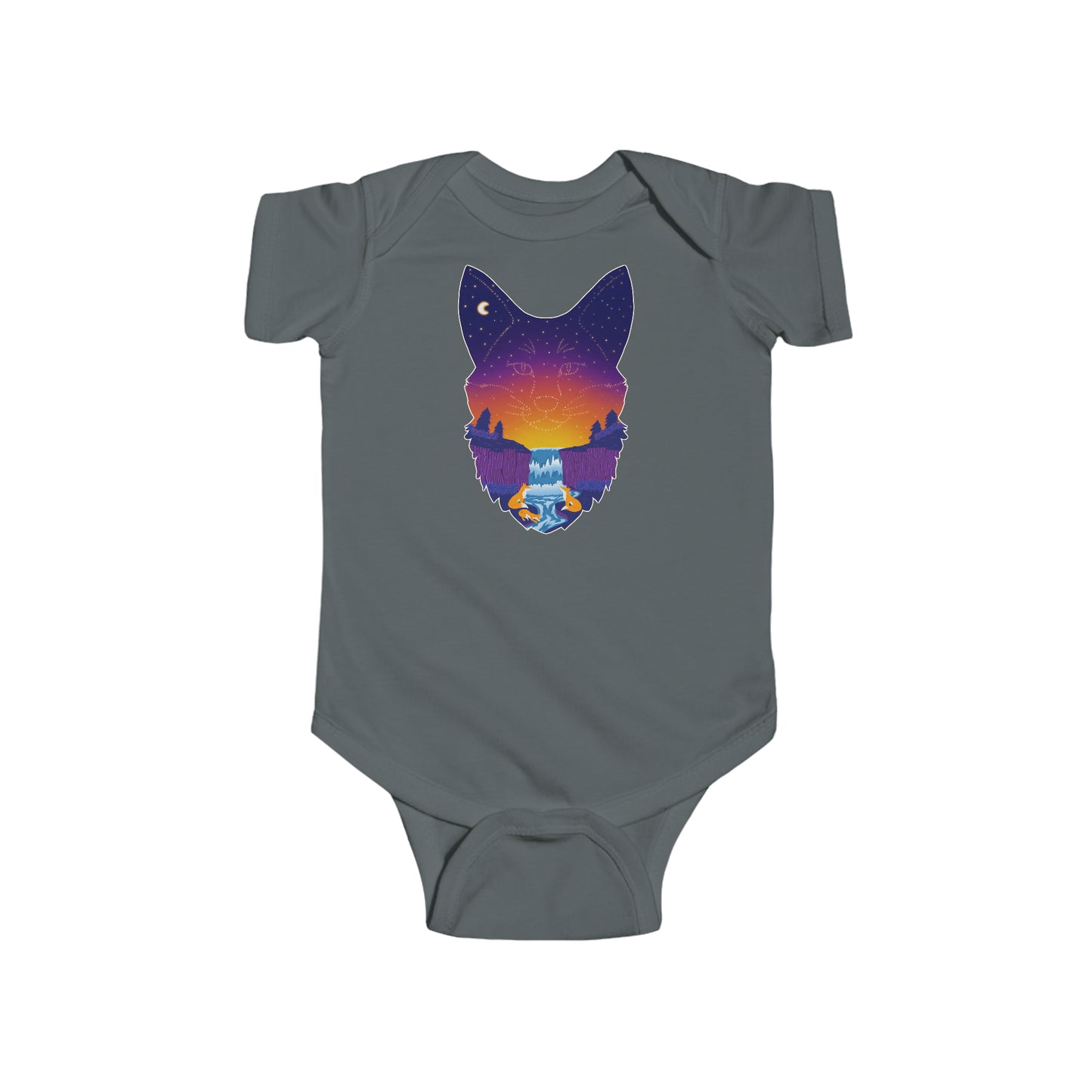 Short-sleeved onesie - Fox constellation