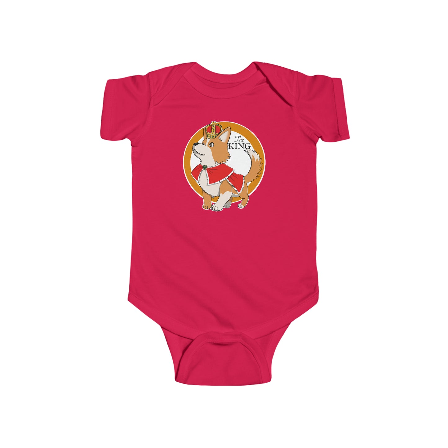 Short-sleeved onesie - king corgi