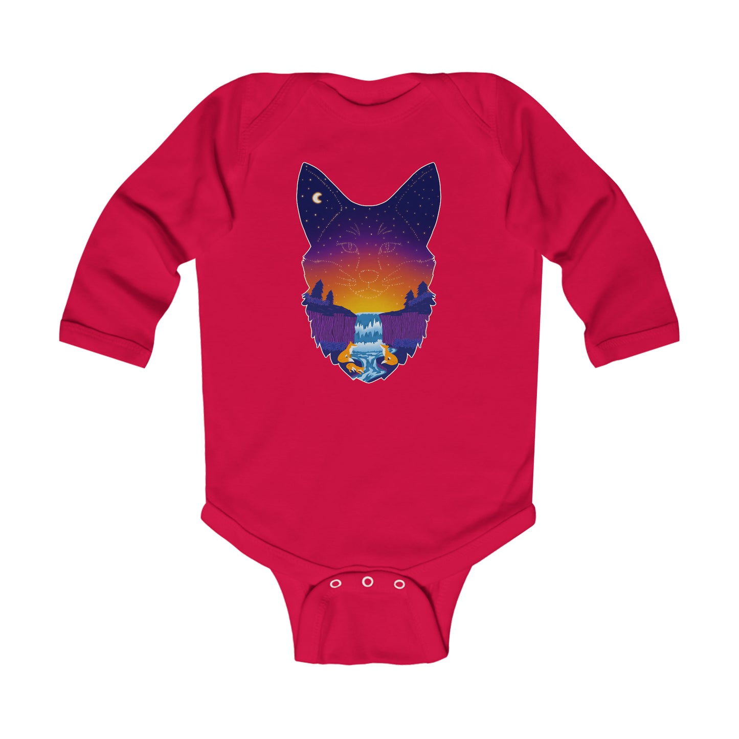 Long-sleeved onesie - Fox constellation