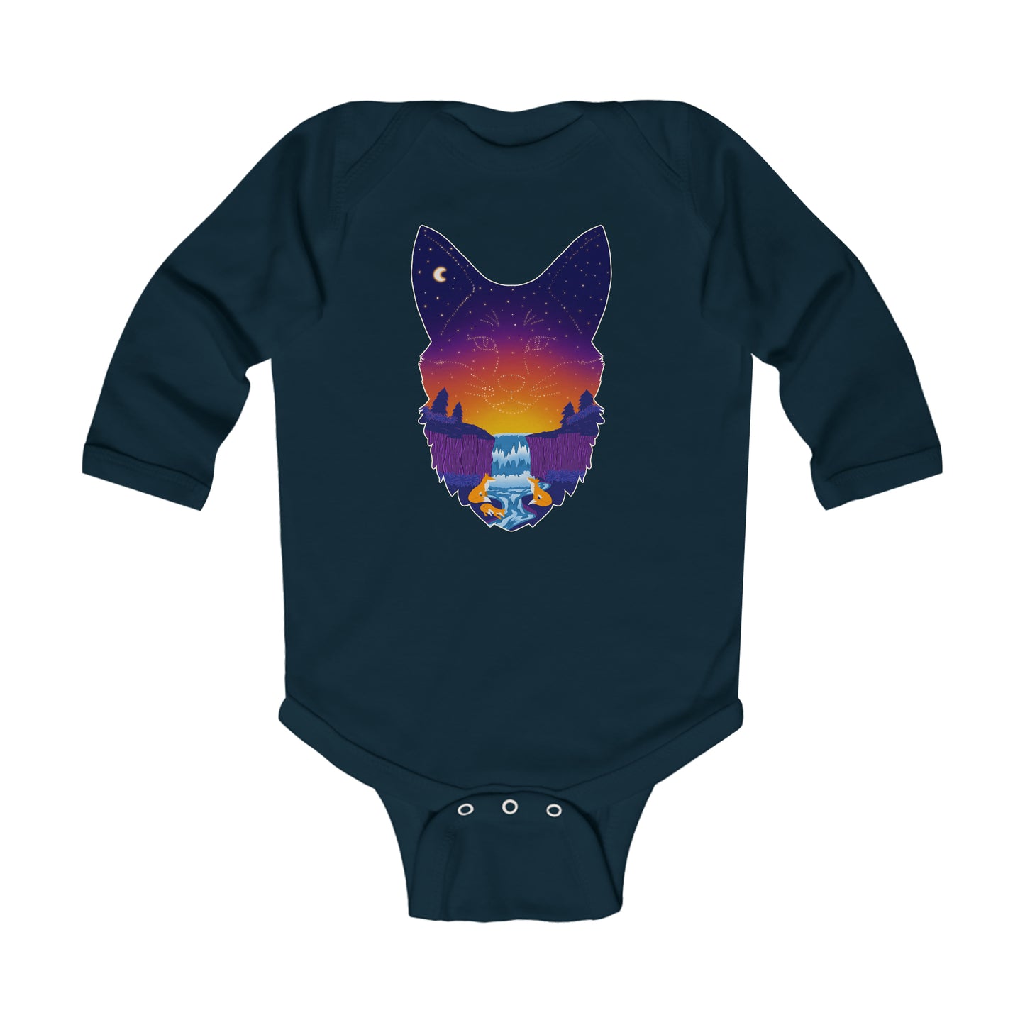 Long-sleeved onesie - Fox constellation