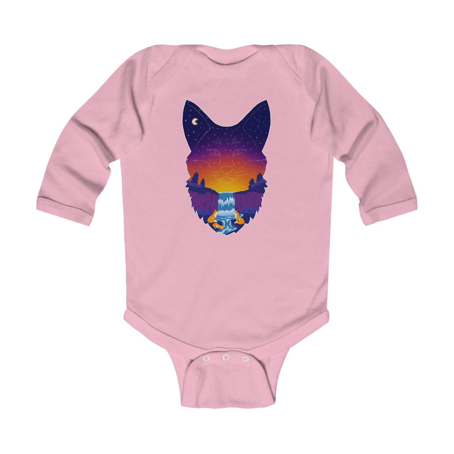 Long-sleeved onesie - Fox constellation