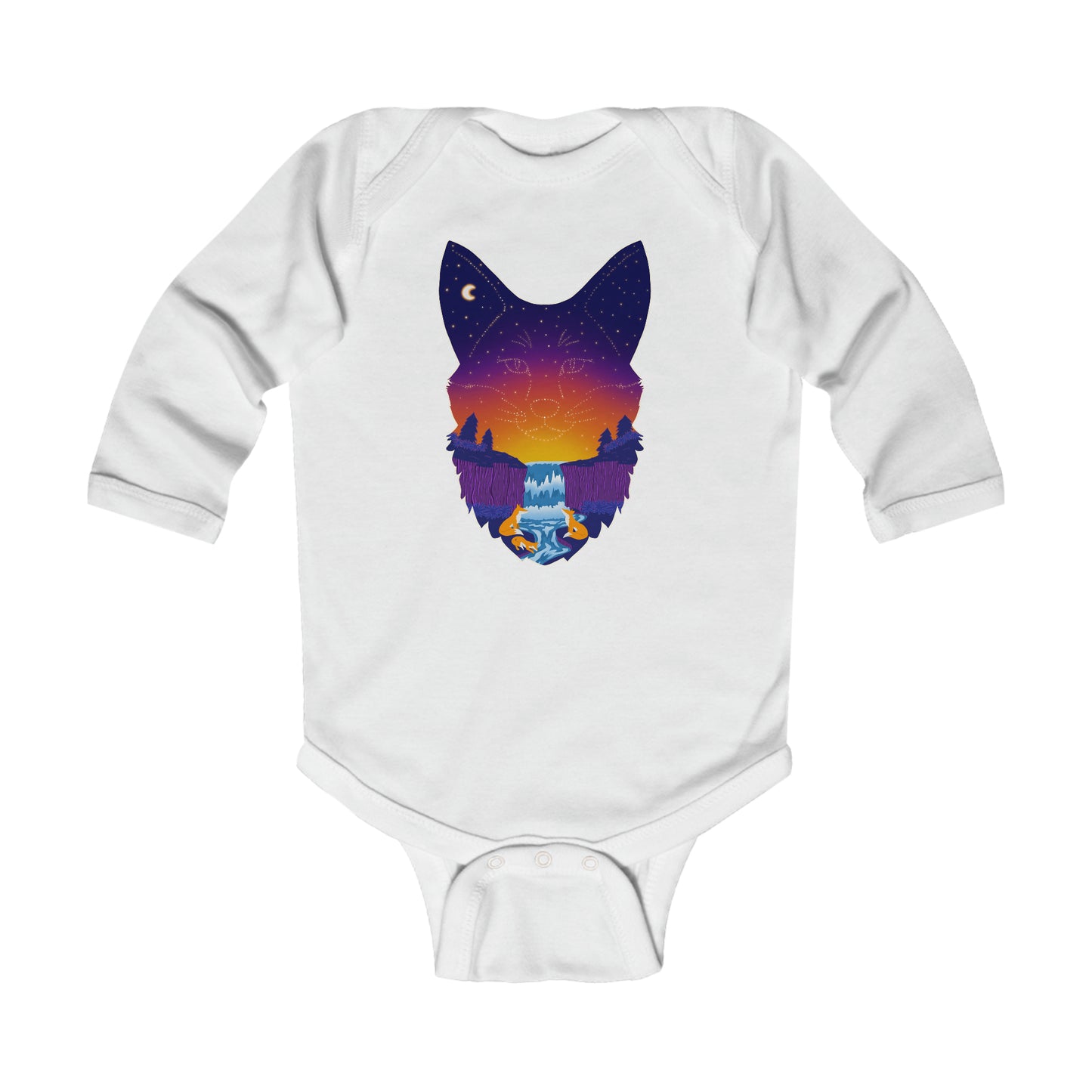 Long-sleeved onesie - Fox constellation
