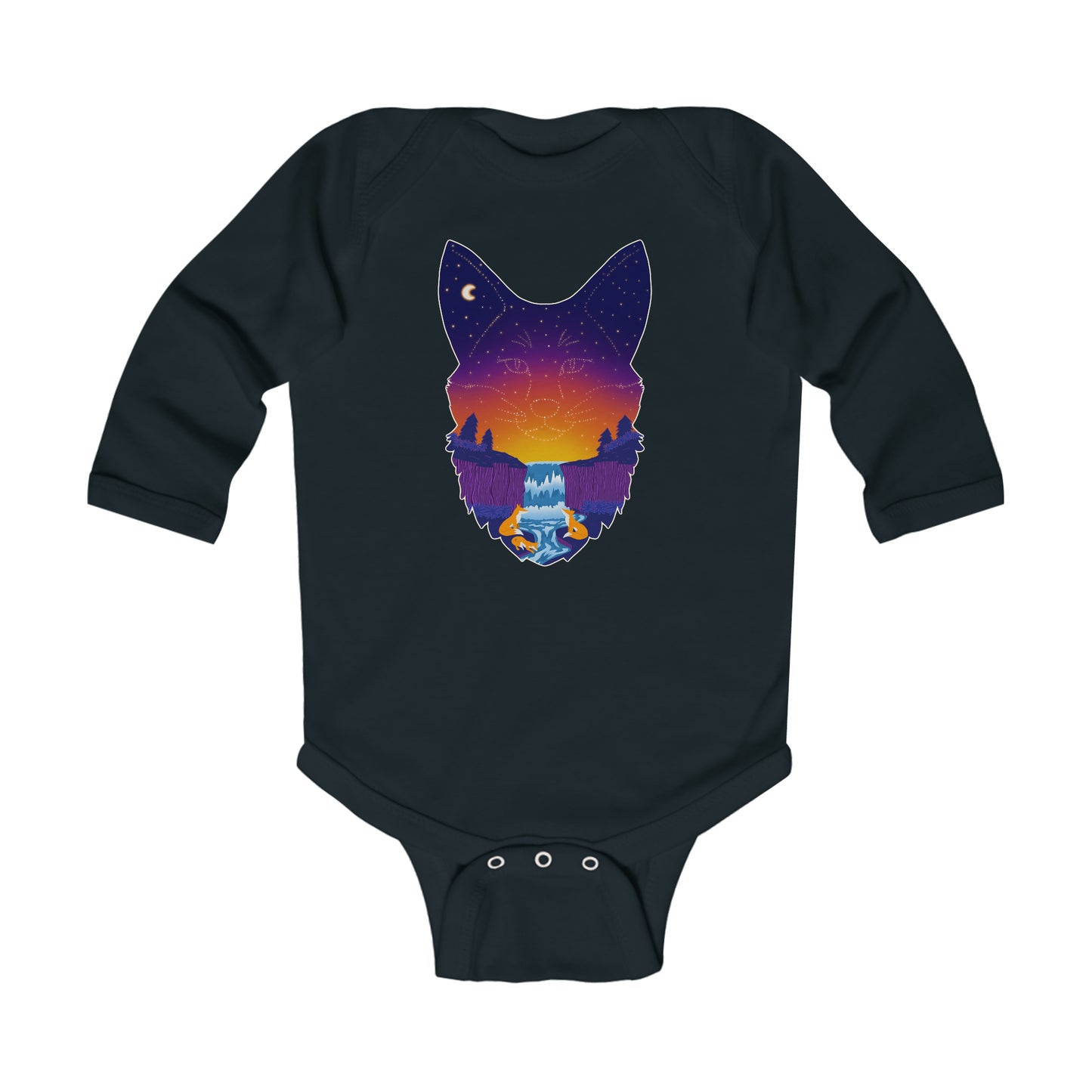 Long-sleeved onesie - Fox constellation