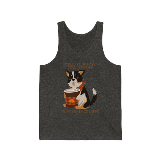 Tank top - Unisex - Pumpkin spice corgi