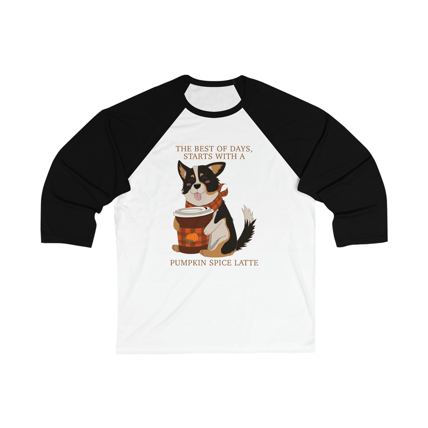Baseball shirt - Unisex - Pumpkin spice corgi