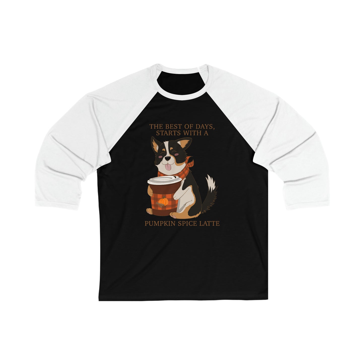 Baseball shirt - Unisex - Pumpkin spice corgi