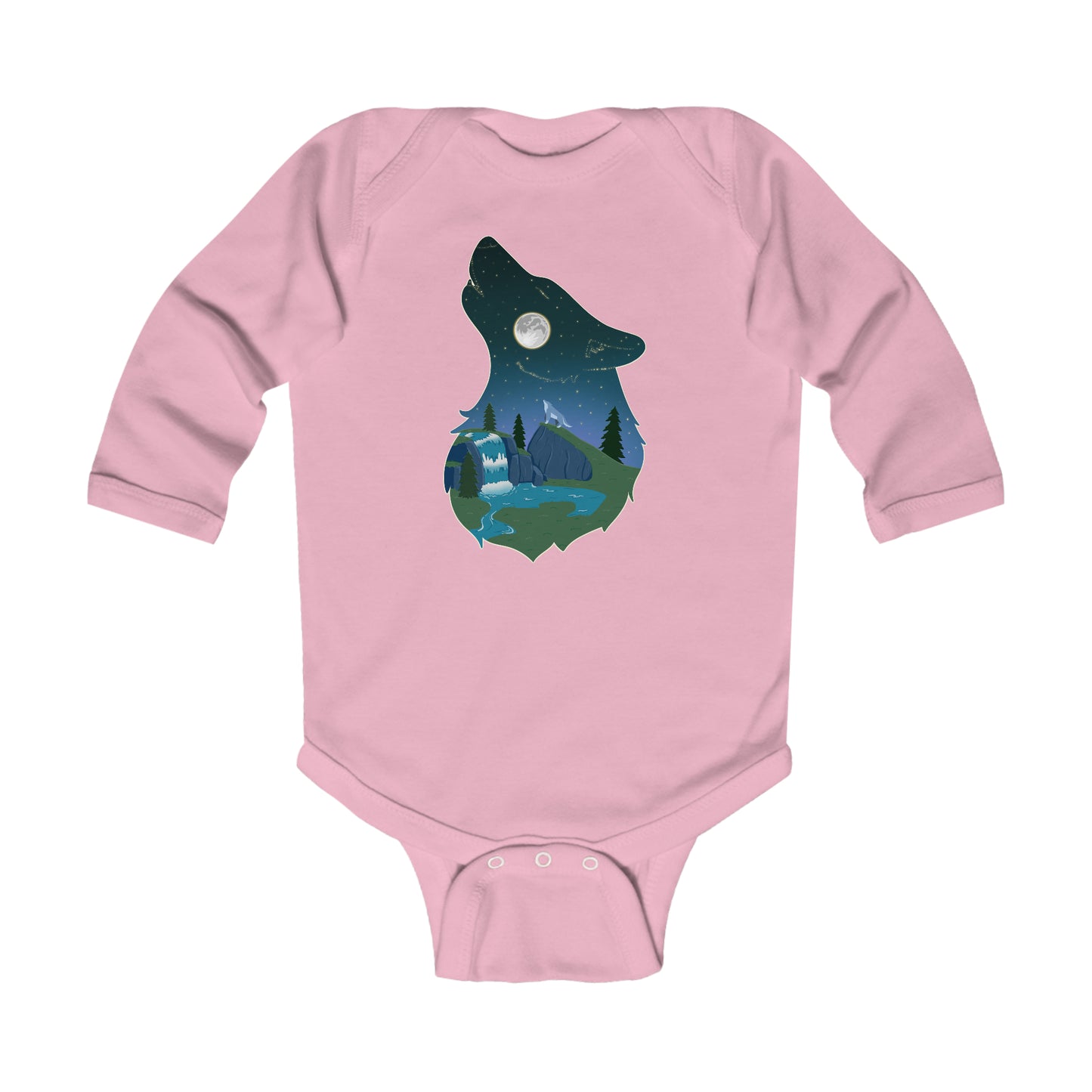 Long-sleeved onesie - Wolf Constellation