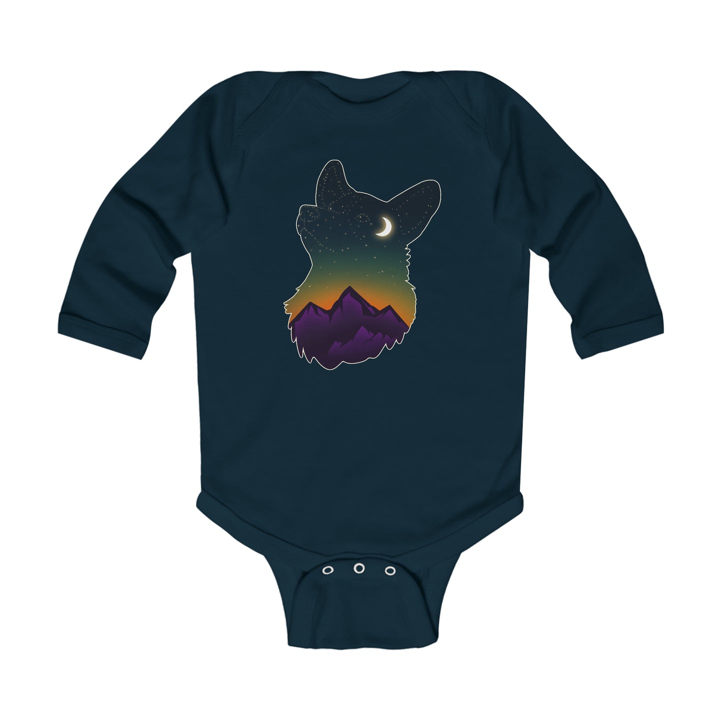 Long-sleeved Onesie - Corgi Constellation