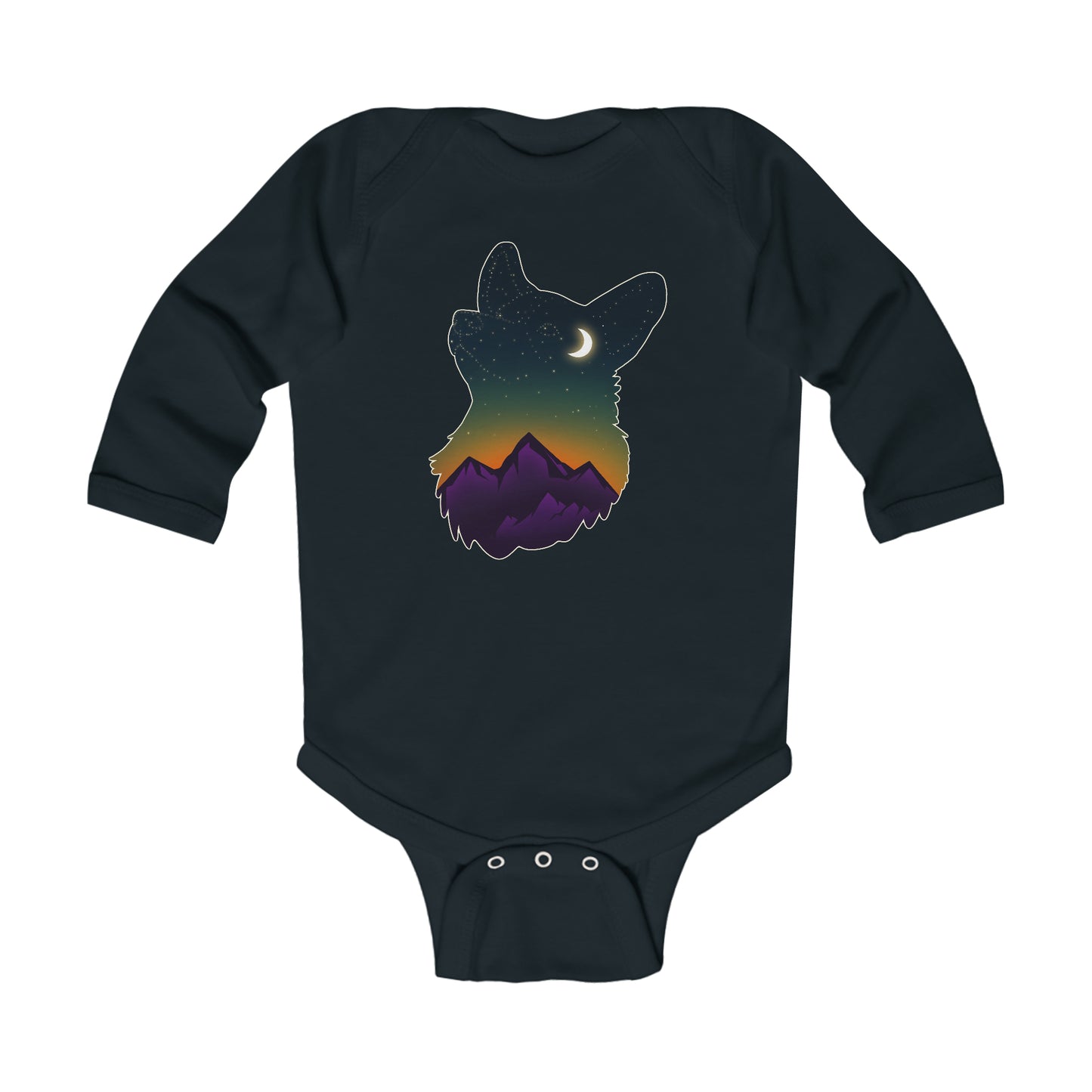 Long-sleeved Onesie - Corgi Constellation