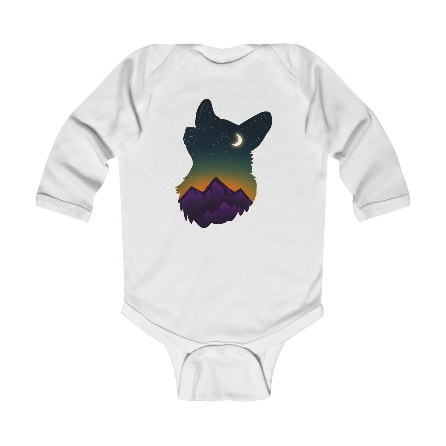 Long-sleeved Onesie - Corgi Constellation