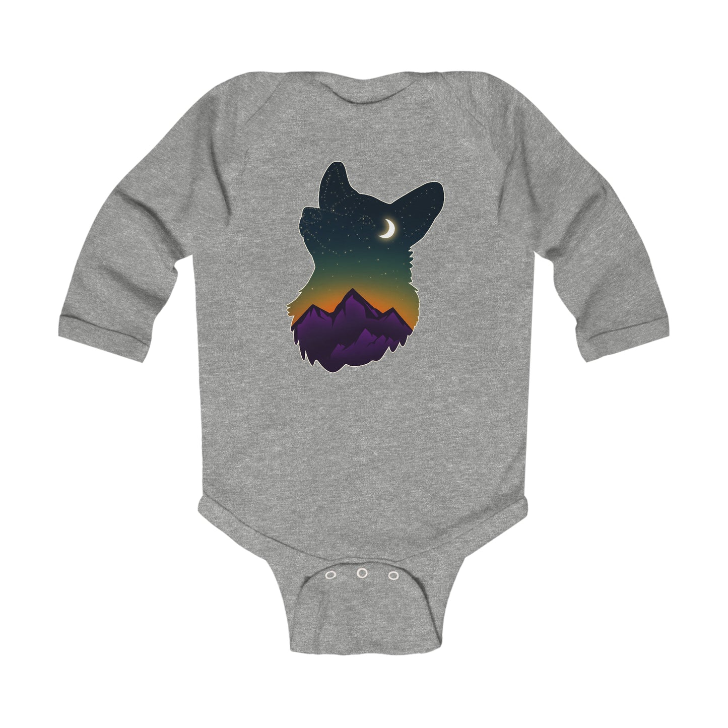 Long-sleeved Onesie - Corgi Constellation