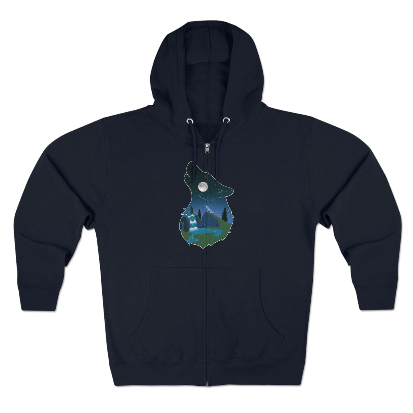 Full Zip Hoodie - Unisex - Wolf Constellation
