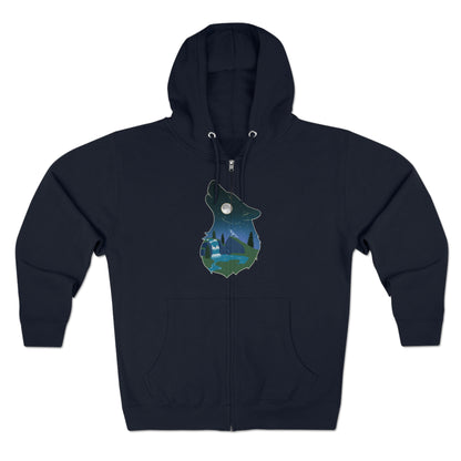 Full Zip Hoodie - Unisex - Wolf Constellation