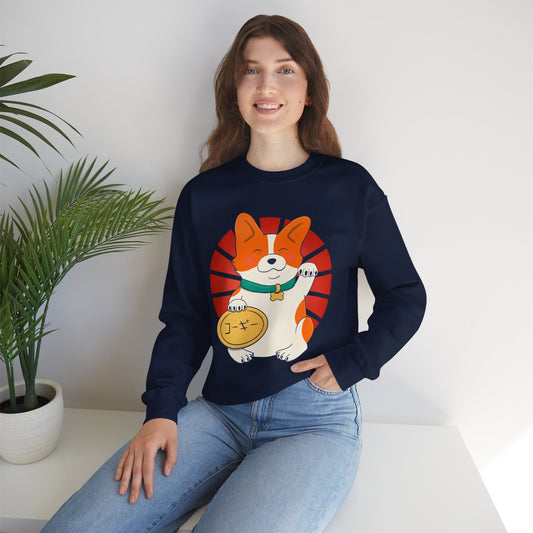 Chandail à col rond - Unisexe - Maneki corgi