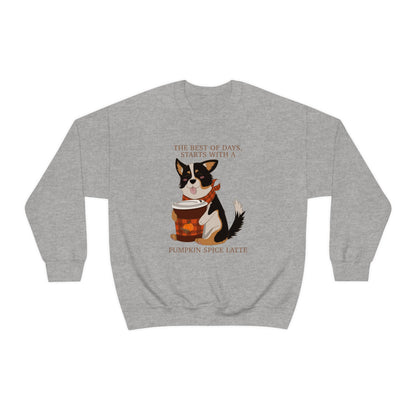 Chandail à col rond - Unisexe - Pumpkin spice corgi