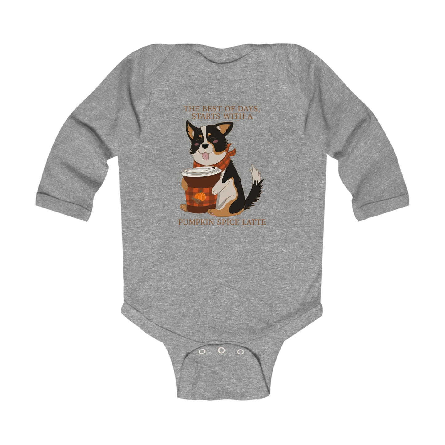 Cache-couche à manches longues - Pumpkin spice corgi