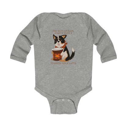 Cache-couche à manches longues - Pumpkin spice corgi