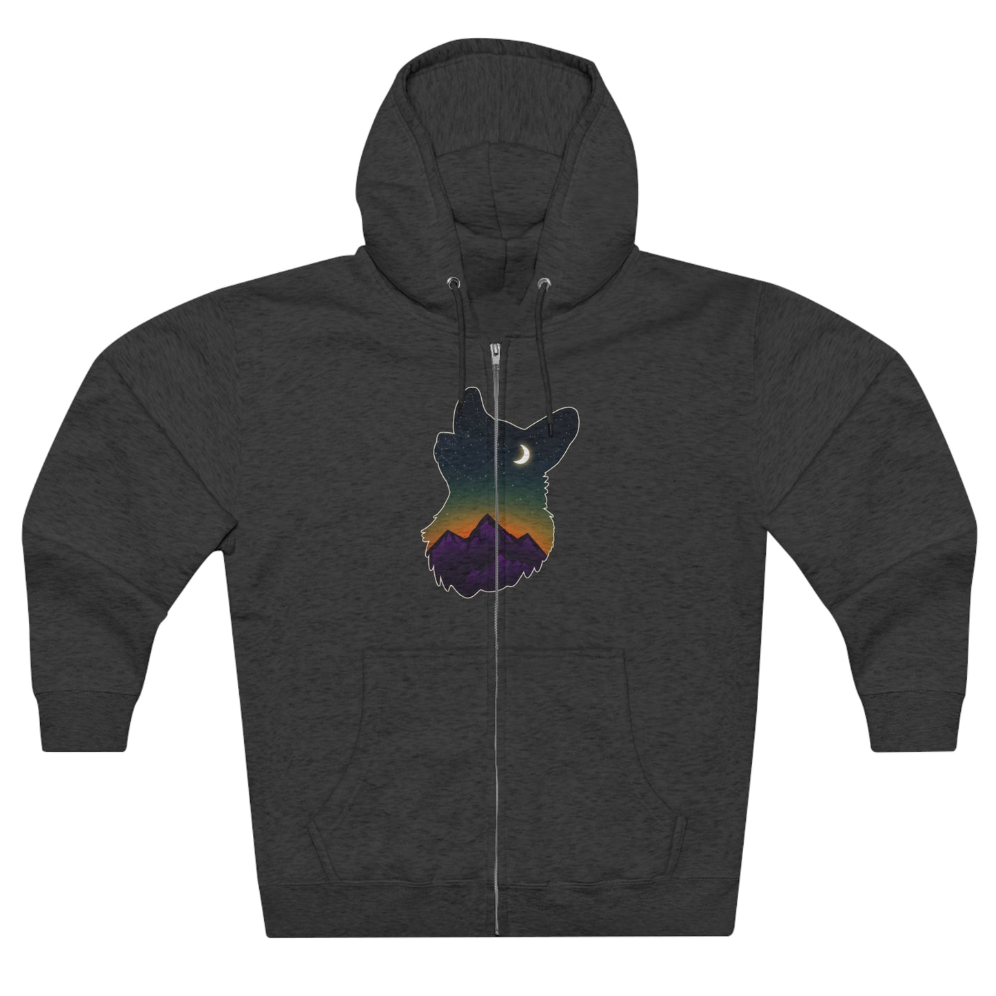 Full Zip Hoodie - Unisex - Constellation Corgi