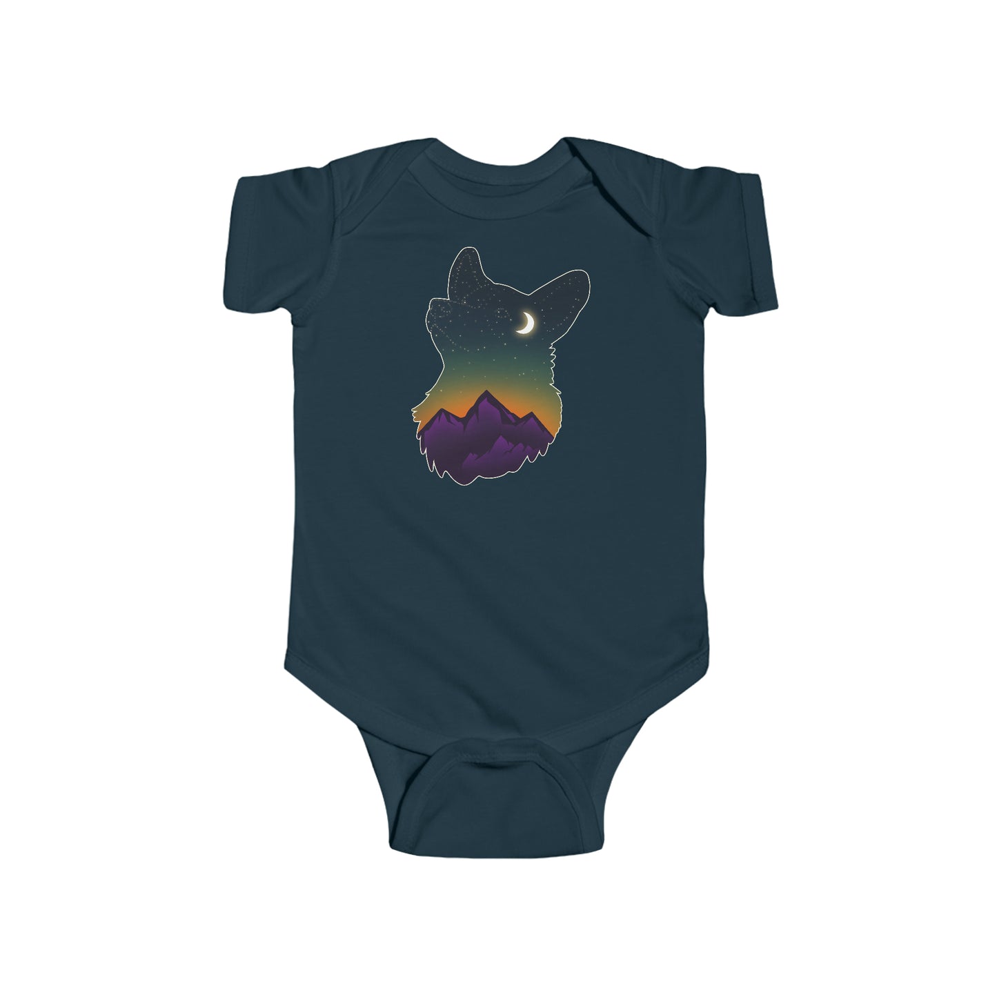 Short-sleeved Onesie - Corgi Constellation