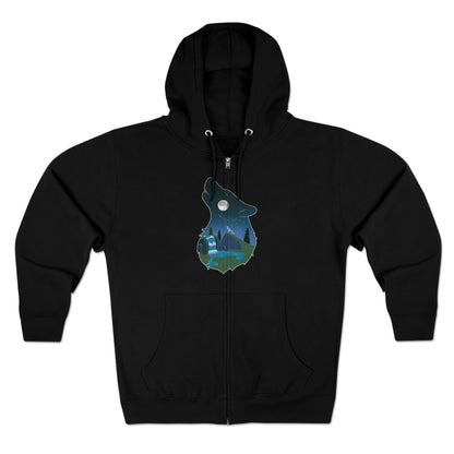 Full Zip Hoodie - Unisex - Wolf Constellation