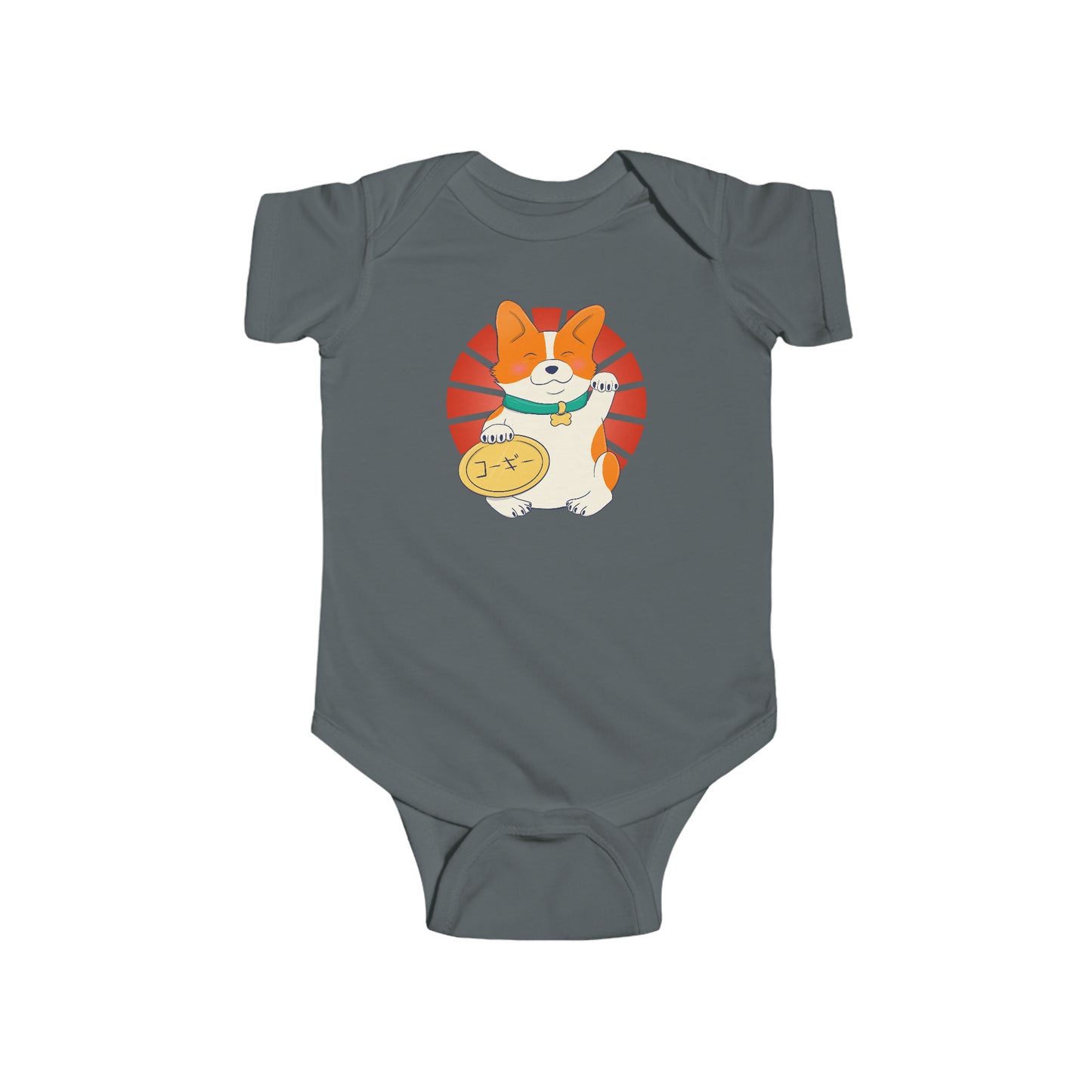 Short-sleeved onesie - Maneki corgi