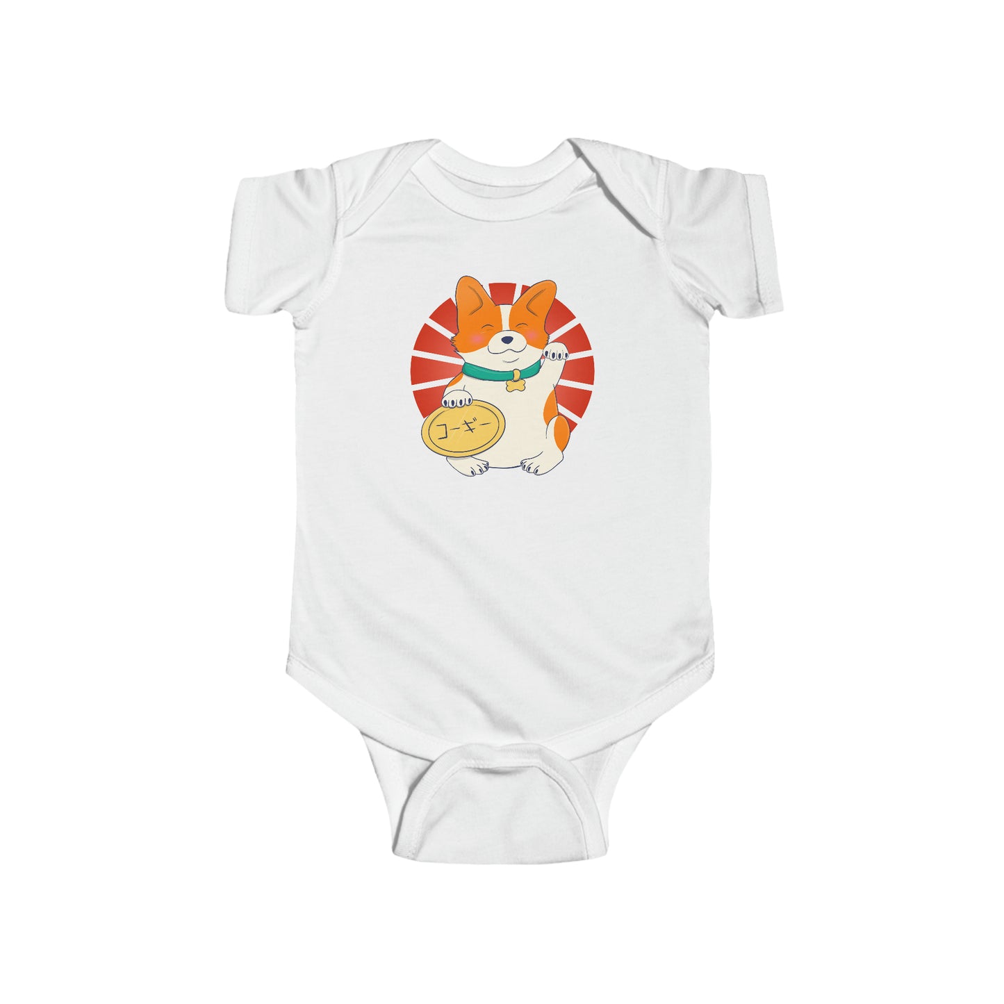 Short-sleeved onesie - Maneki corgi