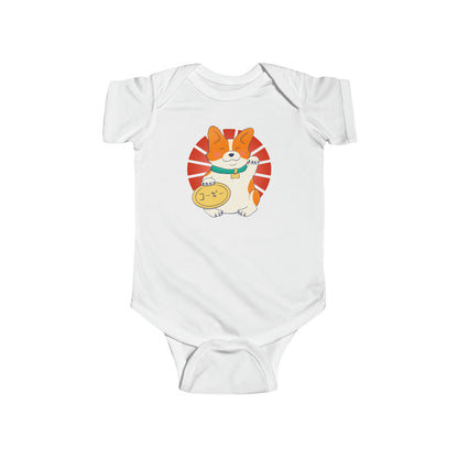 Short-sleeved onesie - Maneki corgi