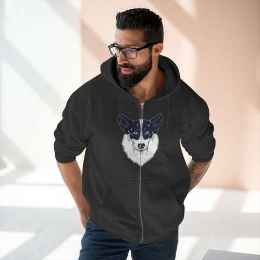 Full Zip Hoodie - Unisex - Starry Corgi 