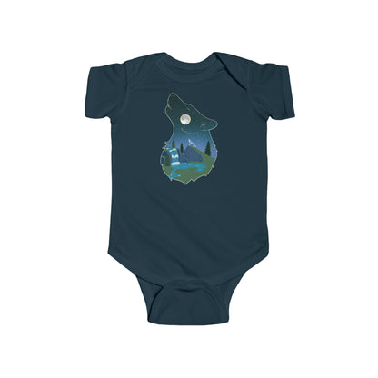Short-sleeved onesie - wolf constellation