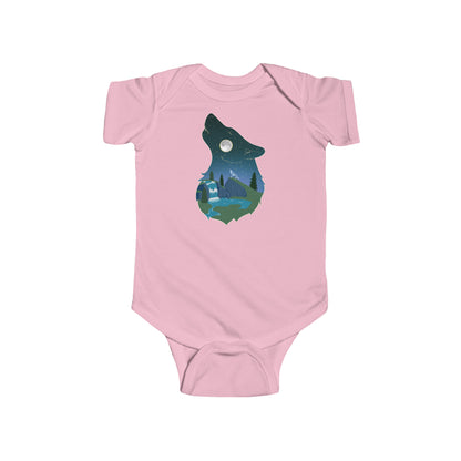 Short-sleeved onesie - wolf constellation