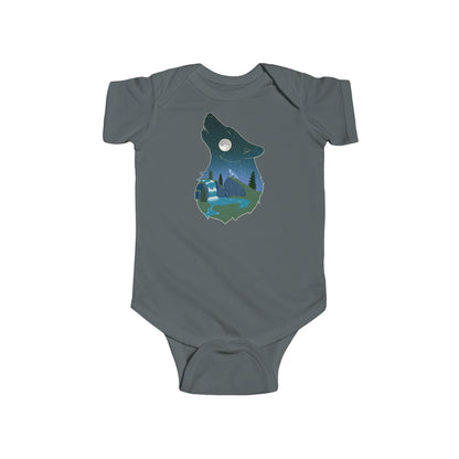 Short-sleeved onesie - wolf constellation