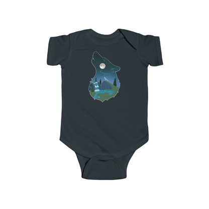 Short-sleeved onesie - wolf constellation