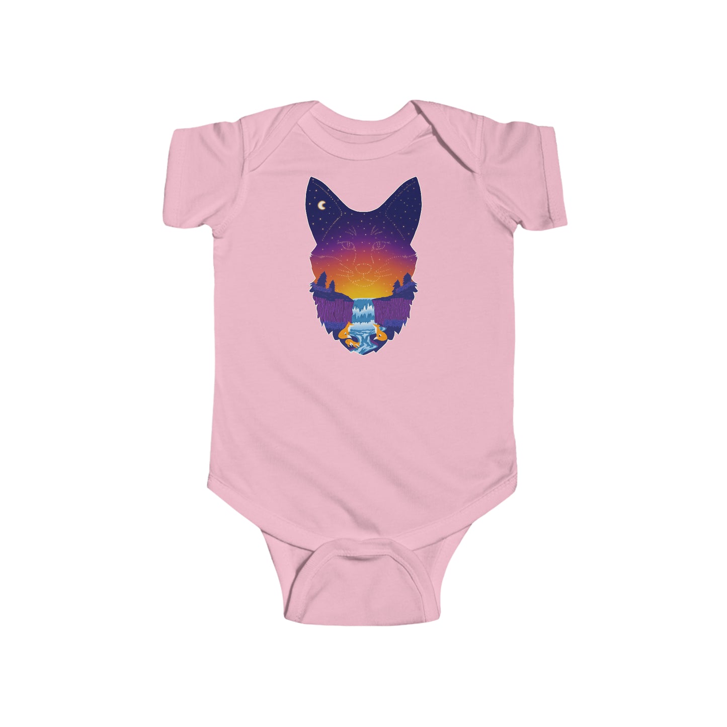 Short-sleeved onesie - Fox constellation