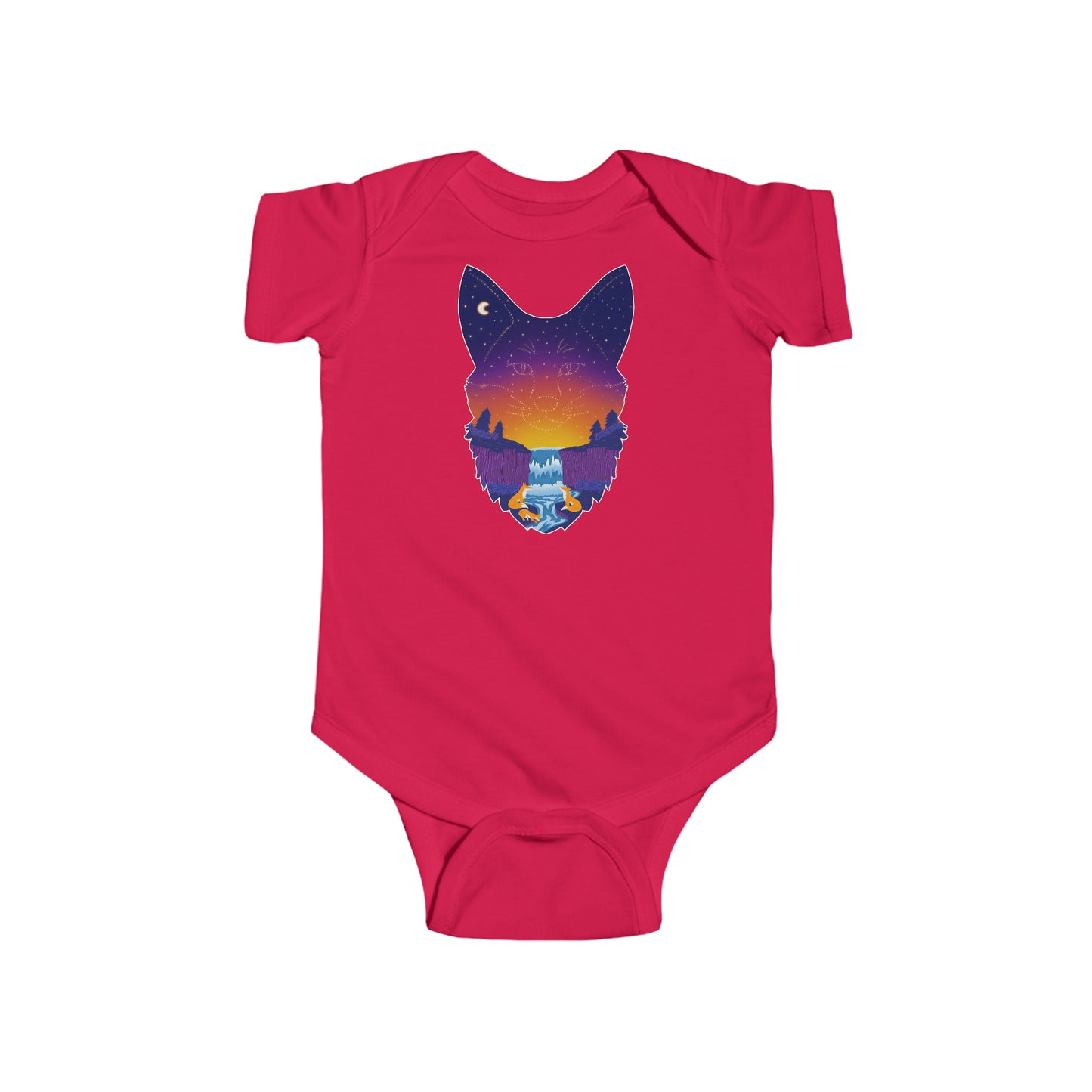 Short-sleeved onesie - Fox constellation