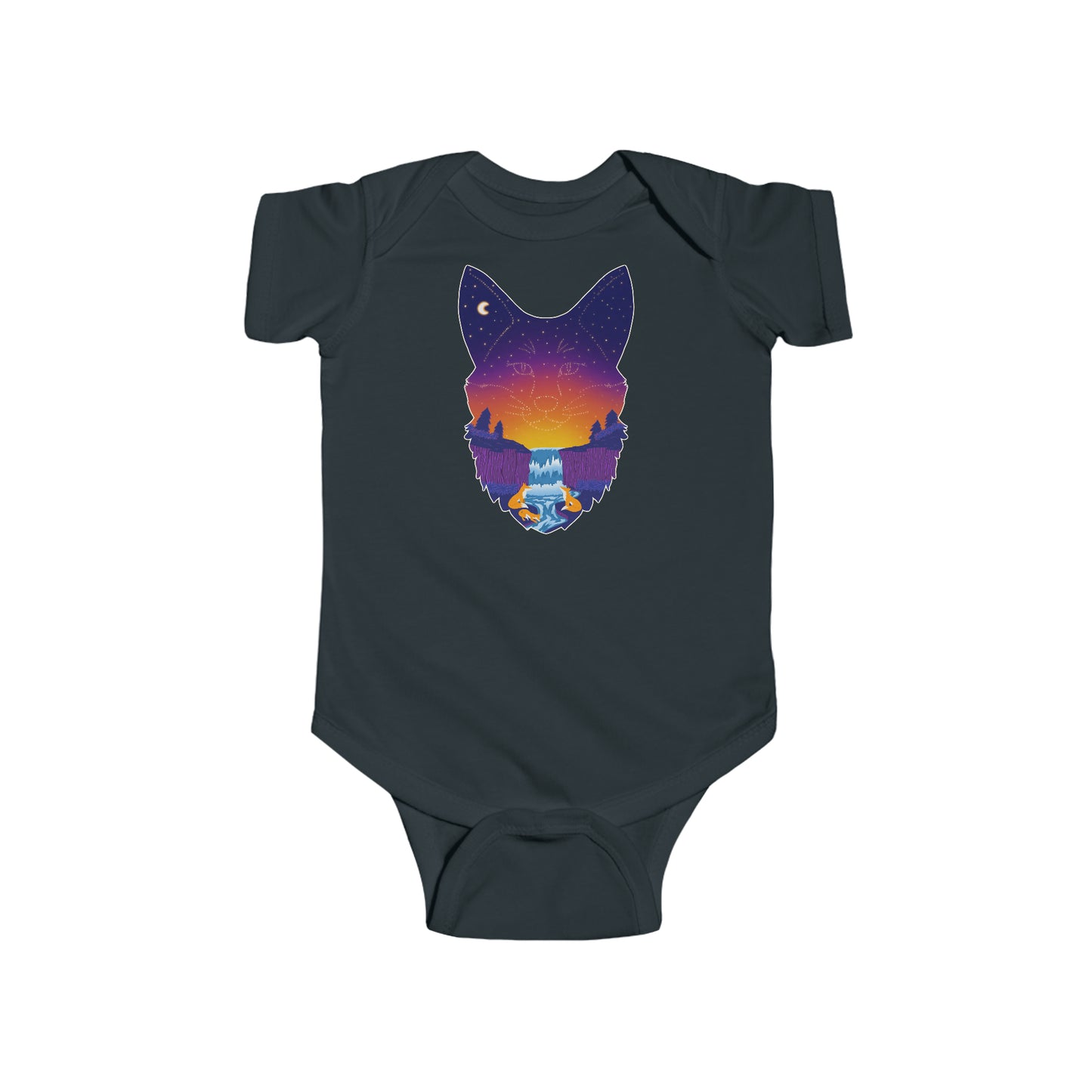 Short-sleeved onesie - Fox constellation