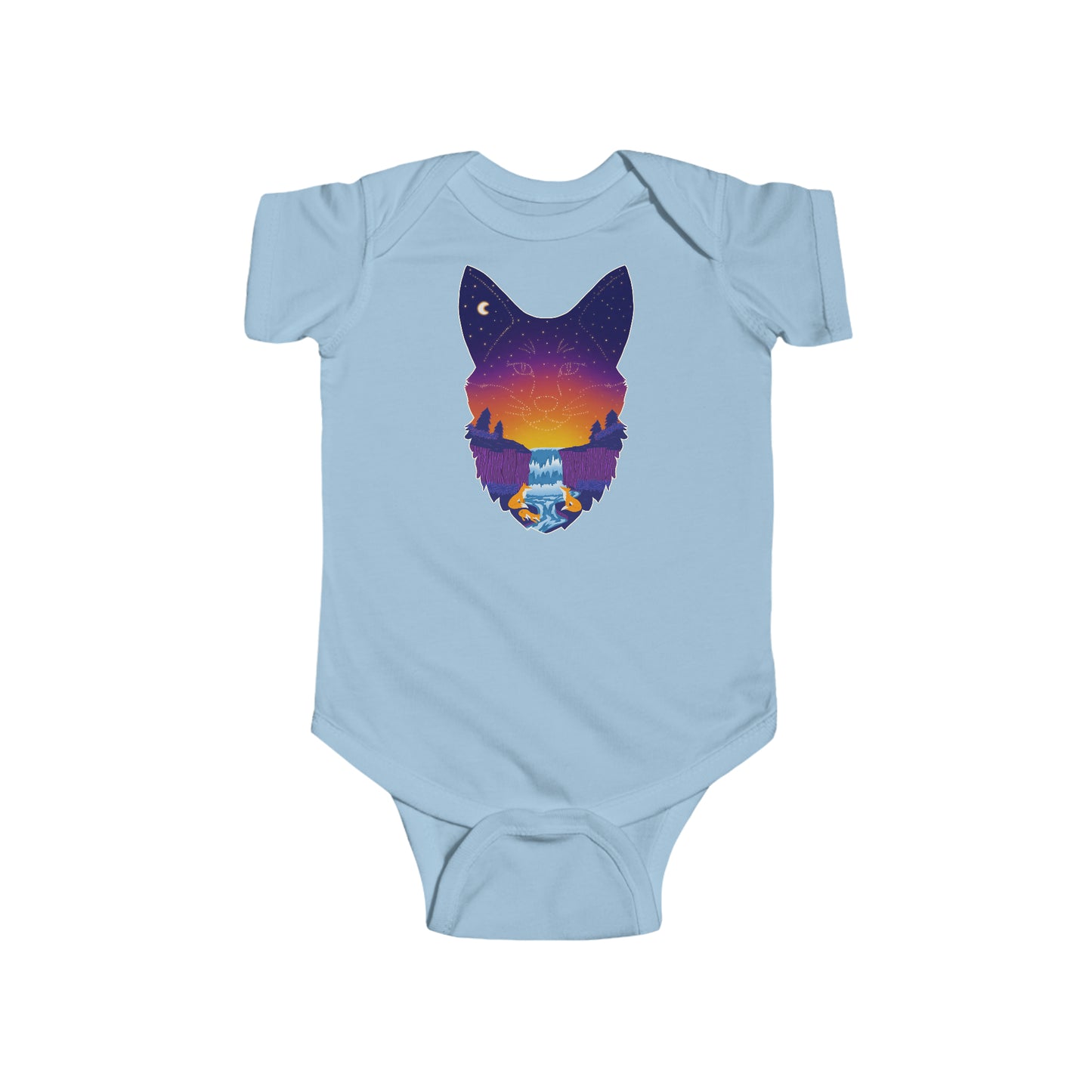 Short-sleeved onesie - Fox constellation