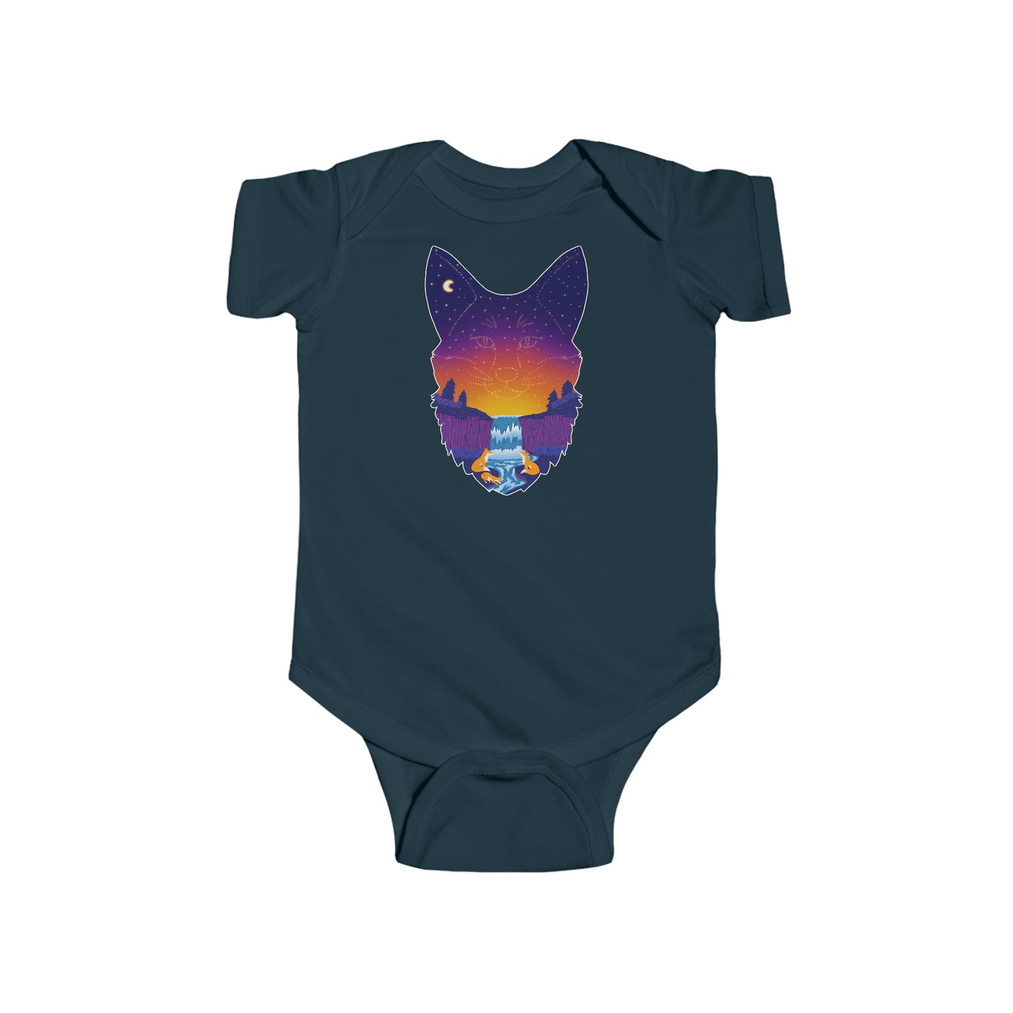 Short-sleeved onesie - Fox constellation