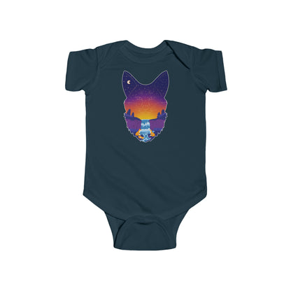 Short-sleeved onesie - Fox constellation