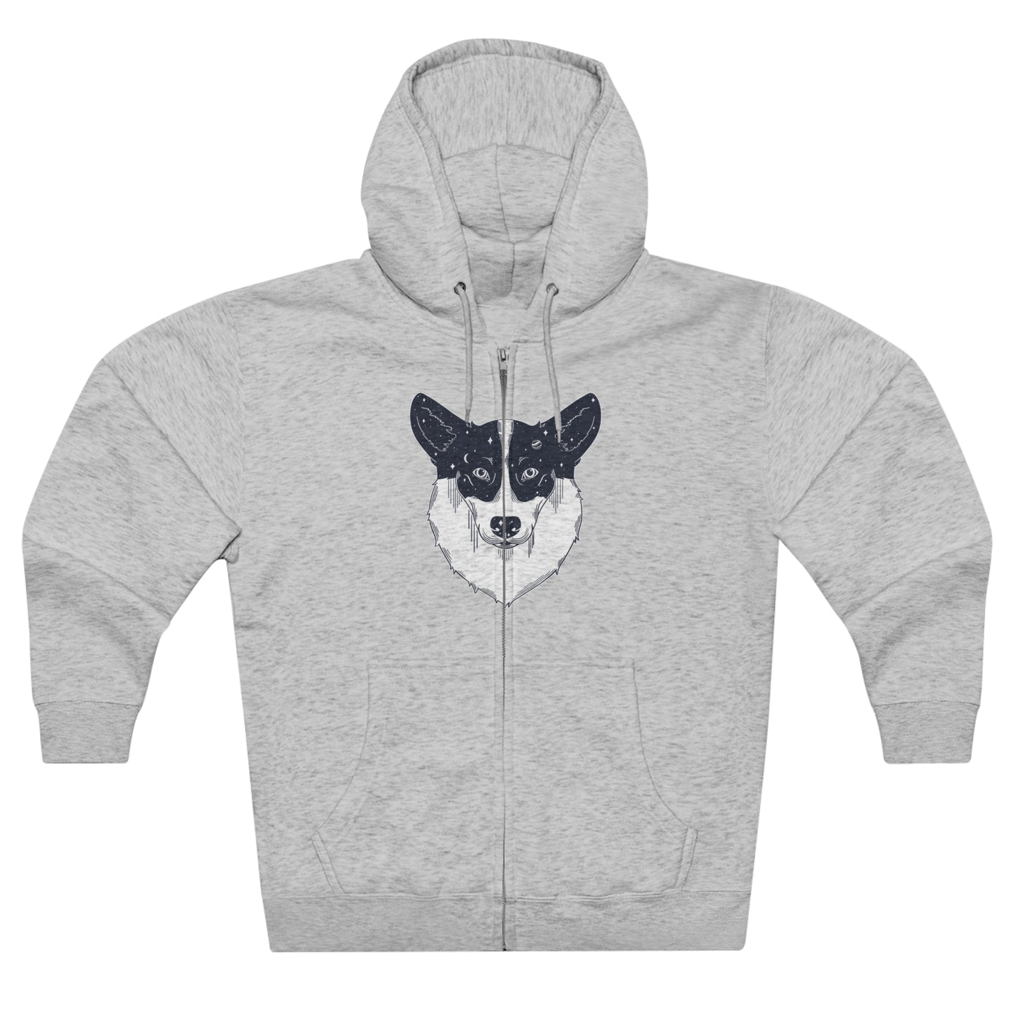 Full Zip Hoodie - Unisex - Starry Corgi 