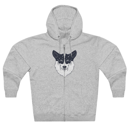 Full Zip Hoodie - Unisex - Starry Corgi 