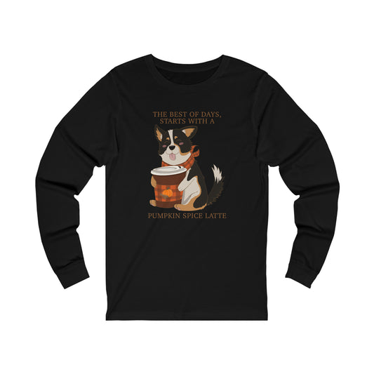 Chandail à manches longues - Unisexe - Pumpkin spice corgi